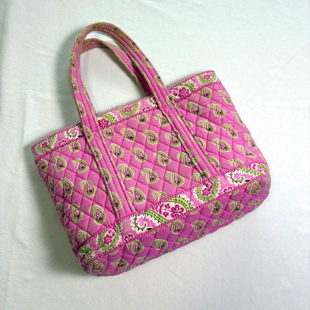 Vintage Vera Bradley tote bag in the retired Bermuda Pink pattern